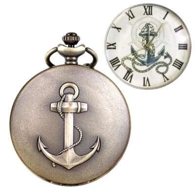 Montre Gousset Ancre Bateau Navire Marine Anchor Pocket Watch (Ref 2)