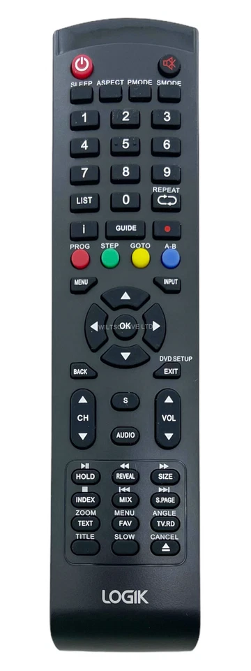 Genuine Logik TV Remote Control for L24HED18 L24HE18 L32HE20 L32HE15 L32HED15 - Image 3 of 4