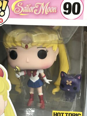 Funko POP Animation Sailor Moon W/Moon Stick & Luna #90 Hot Topic