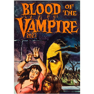 2023 Wall Calendar (12 pgs) Horror Vampire Blood Vintage Trash Movie