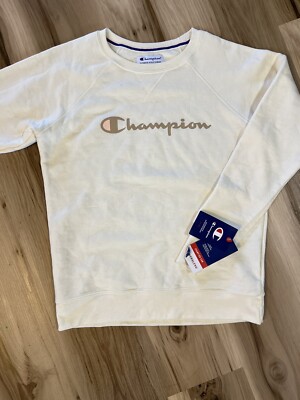 Womens Sweatshirt Champion Cream Crewneck Sweatshirt Champion