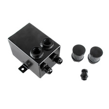 Aluminium Universal 2.0L 2x 12AN Oil Breather Catch Tank+ Filter+ Drain