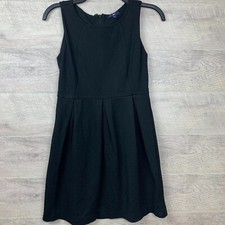 GAP Black Pleated Half Zip Up A-Line Dress Womens Size 2