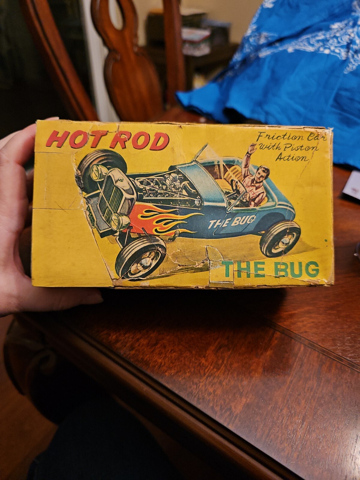 HOT ROD Tin Toy Piston Action Friction Car T.N. Japan Vintage 1950’s W