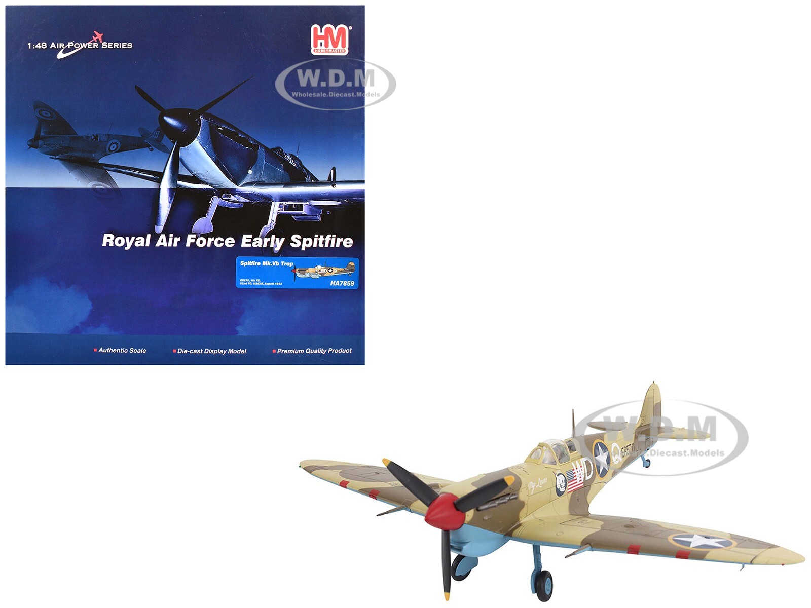ЛЕТАТЕЛЬНЫЙ АППАРАТ SUPERMARINE SPITFIRE MK VB TROP MACAF 148 ОТ HOBBY MASTER HA7859 20890₽