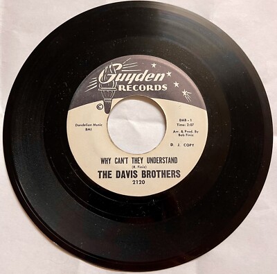 Davis Brothers 45 Why Cant They Understand / The Best You Can Do GUYDEN DJ MINT-