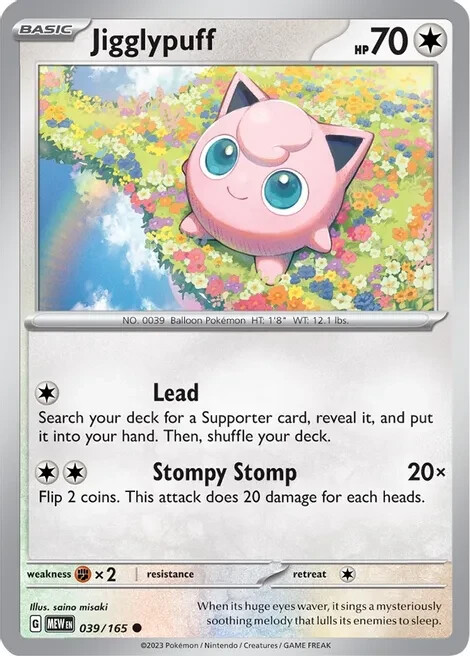 Jigglypuff 039/165 - Pokemon TCG Scarlet & Violet 151 (2023) - Near Mint (NM)