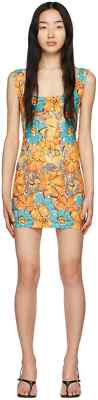 Miaou Vivi Mini Dress Size M Parisian Flower Orange $275