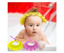 Baby Shower Caps Silicone Shampoo Bath Adjustable Unisex Baby Cap Yellow Pink