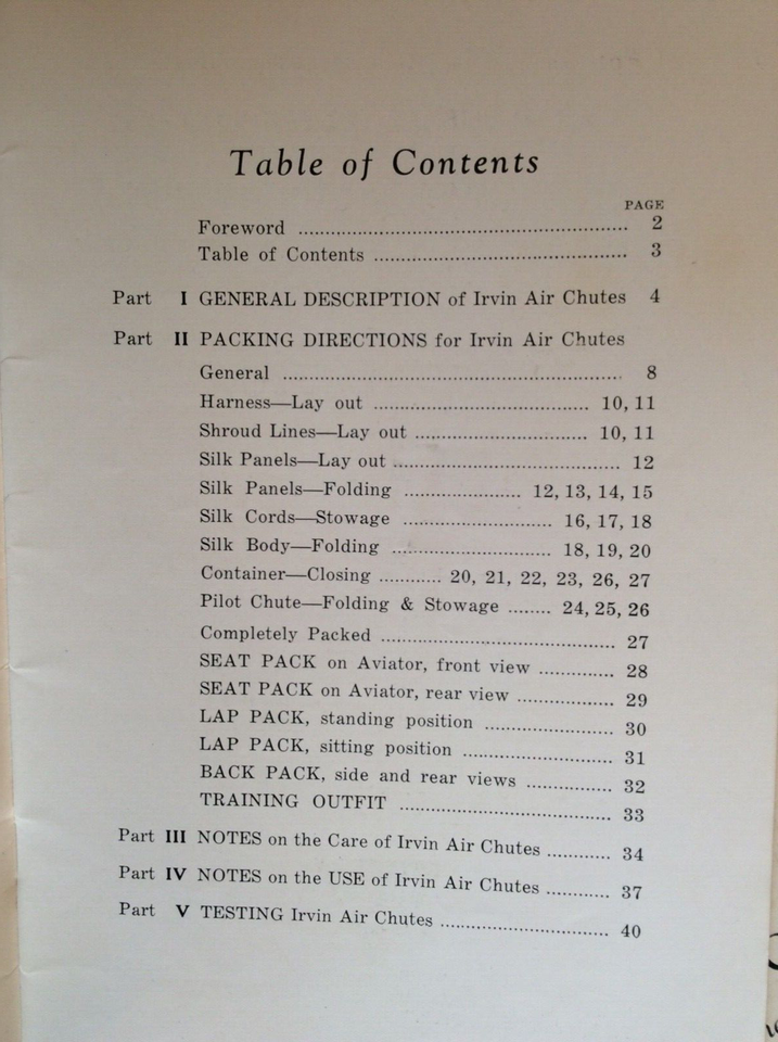 VINTAGE 1930 IRVIN PARACHUTES eBay