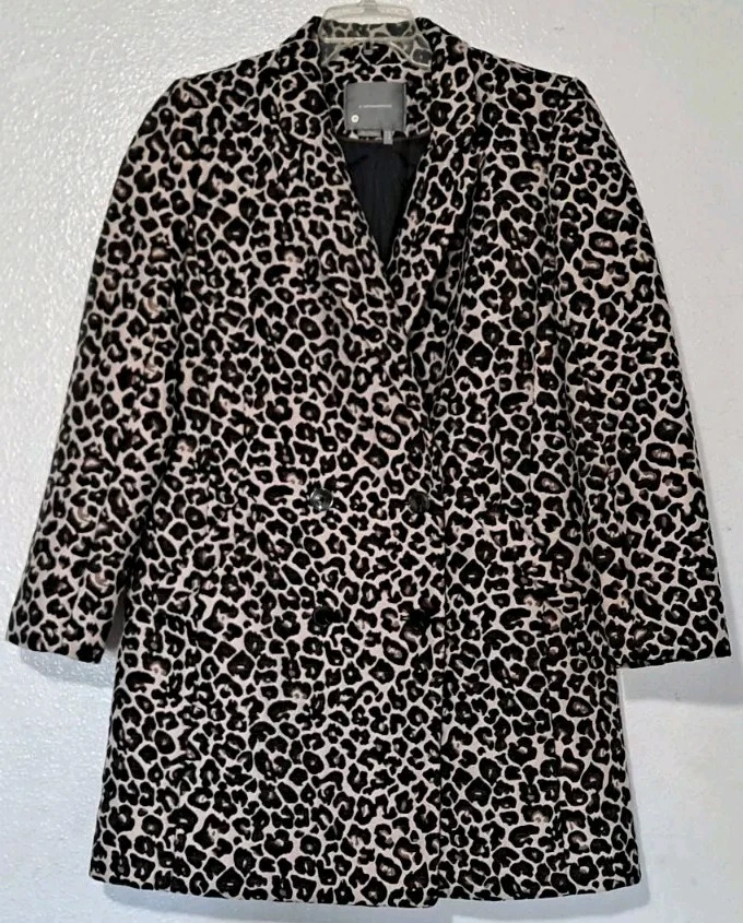 Abrigo Anthropologie Doble Pecho Leopardo Talla 12 Para Mujer Marrón Crema Negro Foto 2 de 4