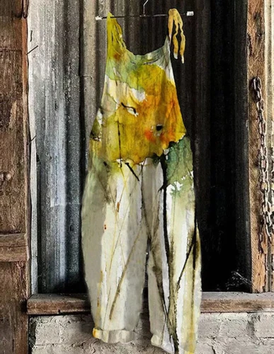 Mono holgado boho de mujer talla grande mono verano retro peto pantalones harén DE - Imagen 31 de 73