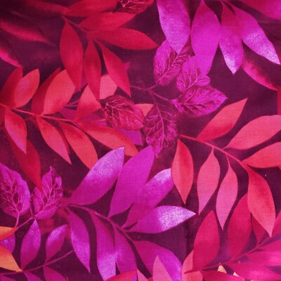 Timeless Treasures Fabric  Romance by Patricia Campbell Pink Orange 56'' x 44''