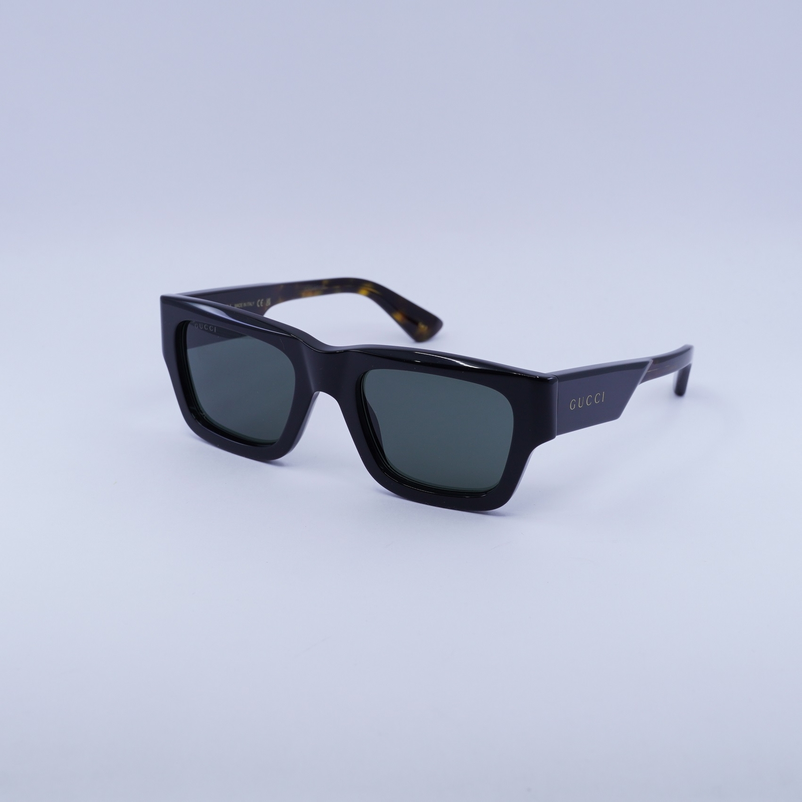 Gucci GG1668S 001 Shiny Black/Grey 52-21-145 Sunglasses New Authentic