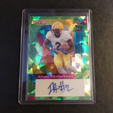 #2/4 Israel Abanikanda Green Crystal Rookie Auto 2023 Leaf Vivid Pitt Jets