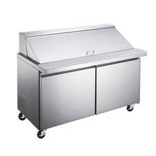 Omcan USA 50051 60" Two Section Mega Top Sandwich / Salad Prep Table w/ 2 Doo...