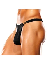 MALE POWER BONG CLIP THONG UNDERWEAR BLACK