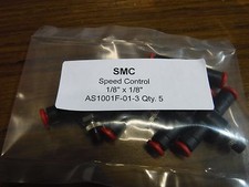 QTY 5 SMC like pneumatic straight speed air control 1/8 OD X 1/8"  push connect