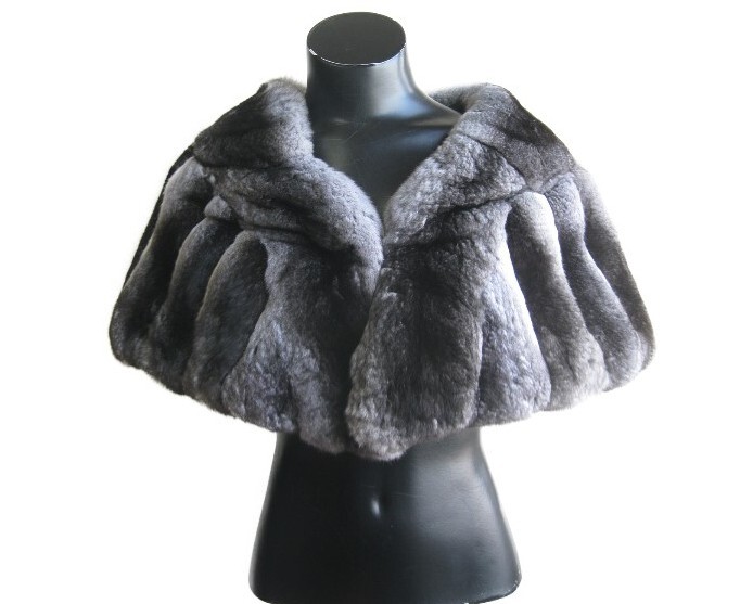WOMEN'S NEW GENUINE CHINCHILLA FUR WRAP STOLE CAPE Wedding | eBay