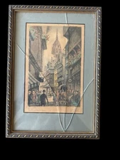 Vintage Etching Frankfurt Germanys Mainfest Scene August 2 Signed Artist Unknown