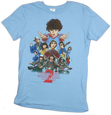 Stranger Things 2 Adult New T-Shirt - Poster Style Collage Pic