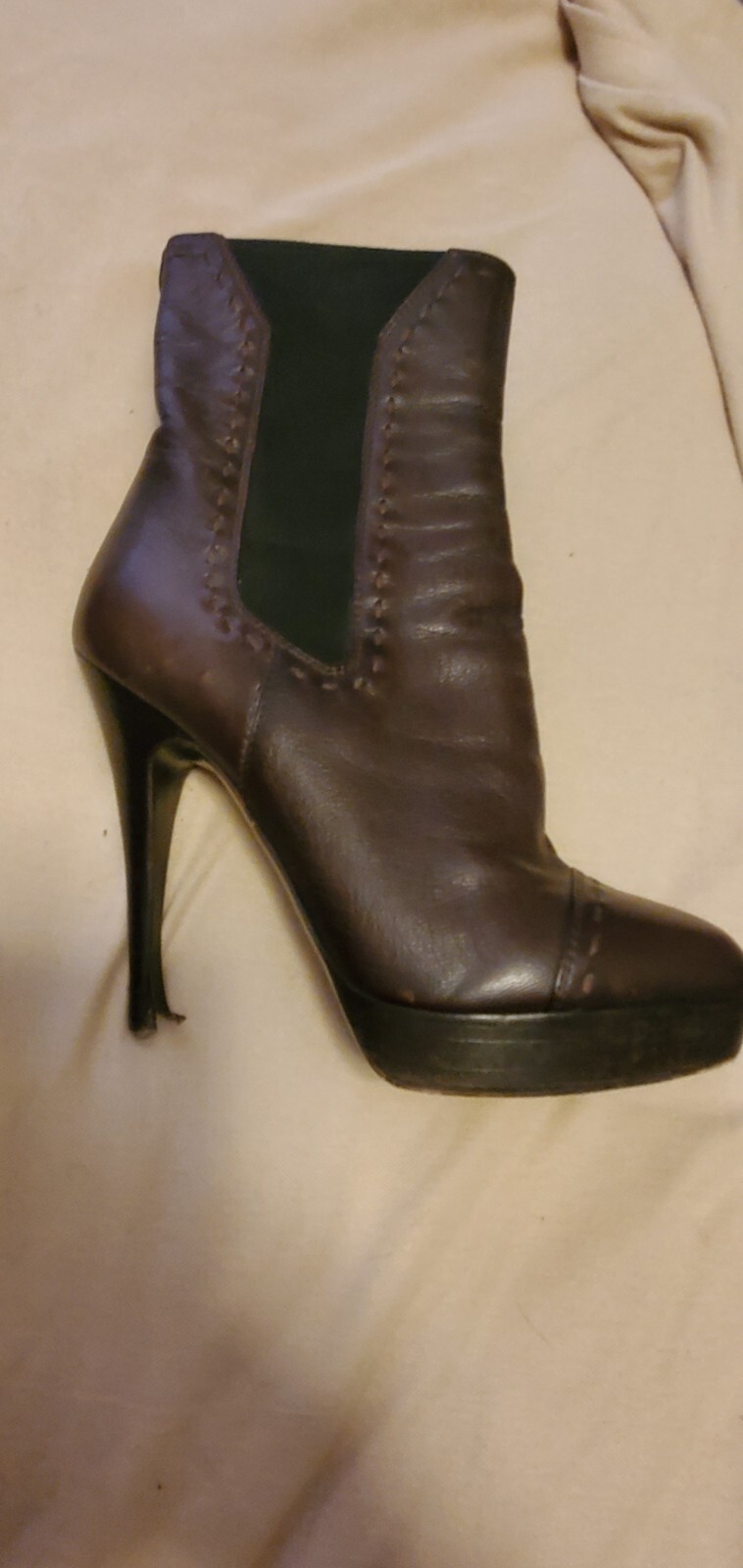 Stivaletti Yves Saint Laurent. Marroni in pelle donna taglia 38 5 plateau. Italia