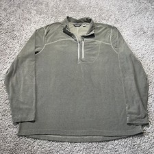 Eddie Bauer Sweater Mens 2XL Waffle Knit Grid 1/4 Zip Pullover Taupe Earth Tone