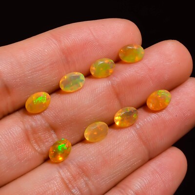 Brown Ethiopian Opal Oval Cut Stone Loose Gemstone 10 Pcs 5.35 Ct 7X5X4mm A-5583