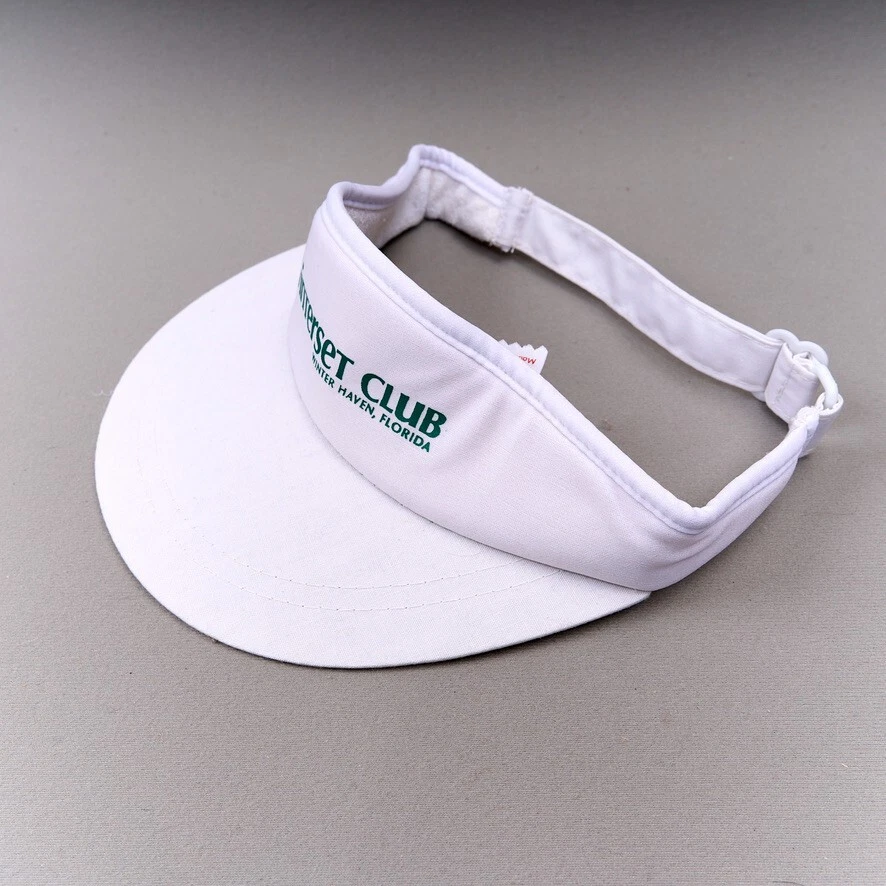 Visera de golf vintage blanca ajustable OSFA conjunto de invierno club de golf Florida Foto 3 de 4