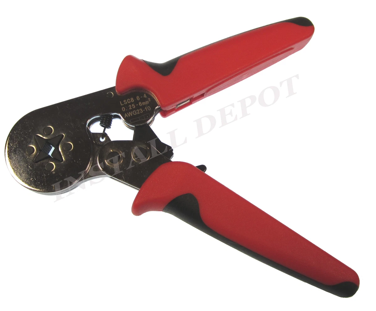 HEAVY DUTY RATCHETING FERRULE CRIMPER SELF ADJUSTING SQUARE CRIMP