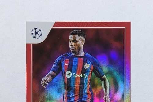Ansu Fati Red Foil /5 1st Edition Color Match 2023 Topps UEFA #193 SSP Barcelona - Picture 3 of 6