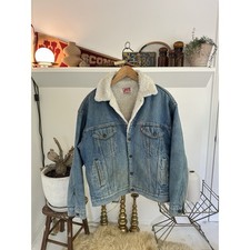 Vintage 1980s Levi's Denim Sherpa Lined Jacket Medium