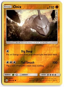Onix 105/236 Common Cosmic Eclipse Pokemon Reverse Holo