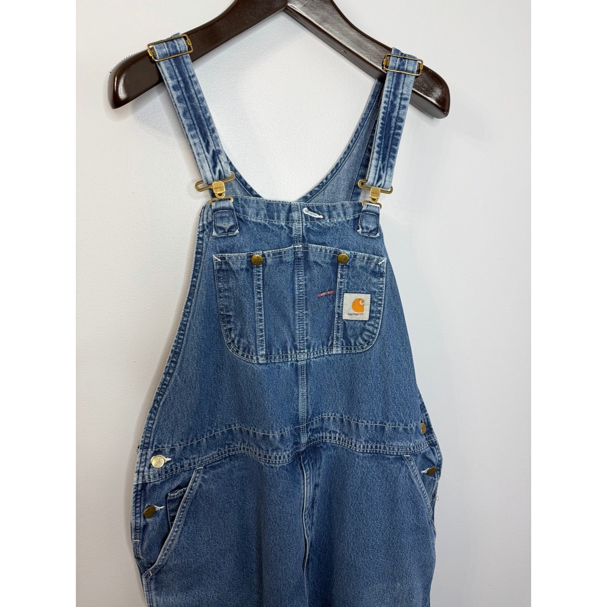 Carhartt R07 DST Denim Bib Overalls Blue Workwear Carpenter