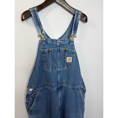 Carhartt R07 DST Denim Bib Overalls Blue Workwear Carpenter