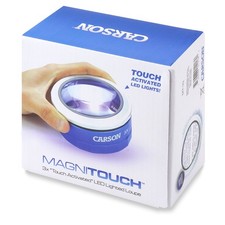 Carson MagniTouch  3x Touch Activated LED Loupe Magnifier Focusable 3"Glass Lens
