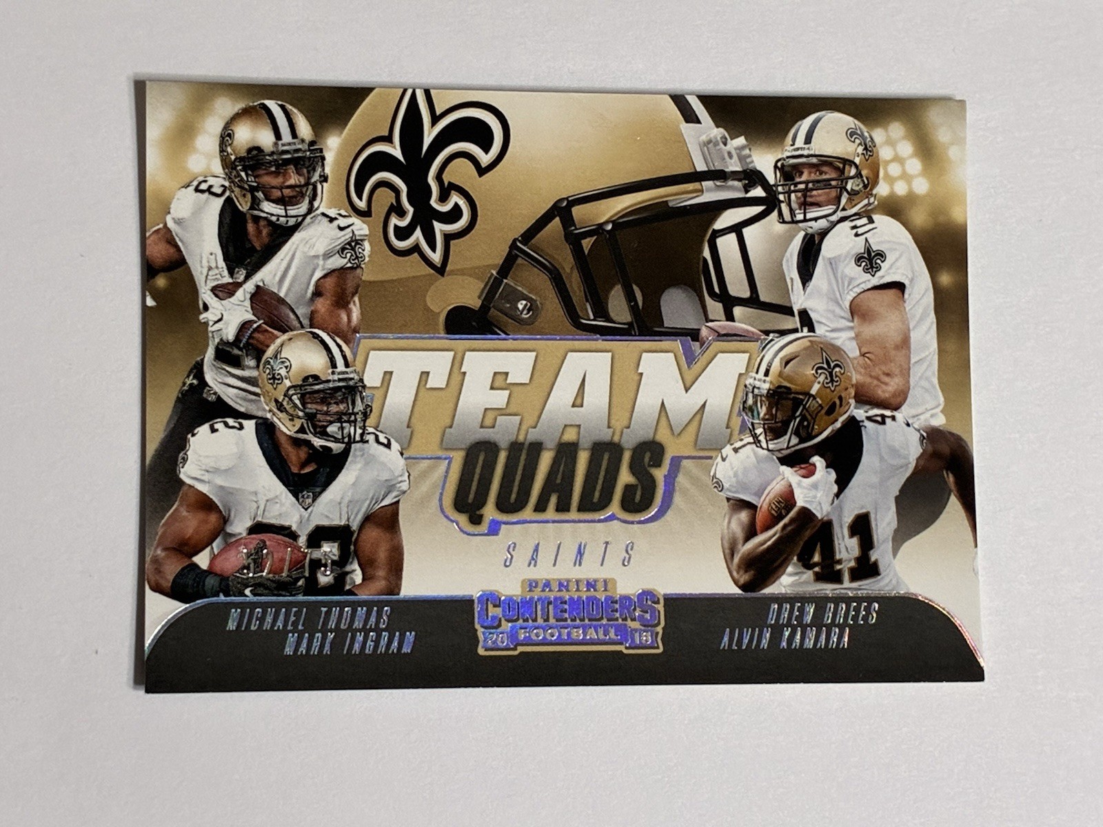 2018 Panini Contenders Team Quads Brees Thomas Ingram Kamara 52/75 Saints #TQ5