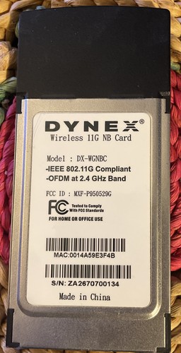 DYNEX 802.11G Compliant Wireless G CARD Model DX-WGNBS FCC ID: MFX-P950529G - Picture 2 of 3