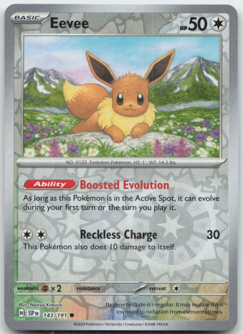 Pokemon : Eevee Surging Sparks 143/191 : C Reverse Holo