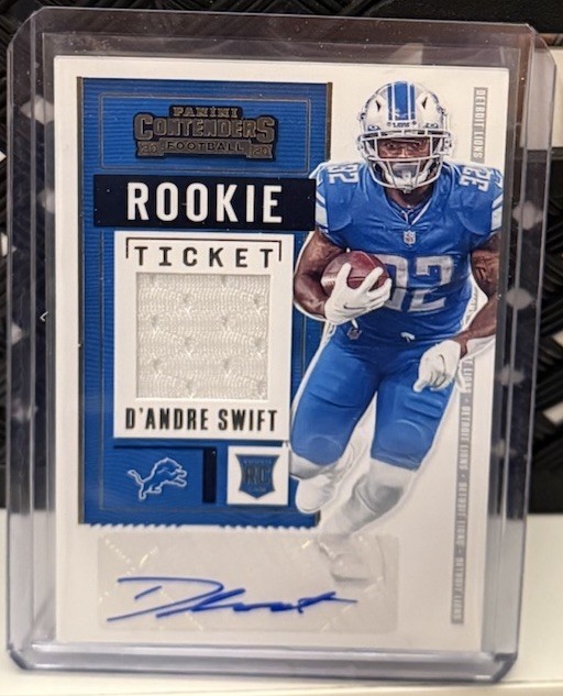 D'Andre Swift Panini Contenders Rookie Ticket Swatches #DAS Autograph