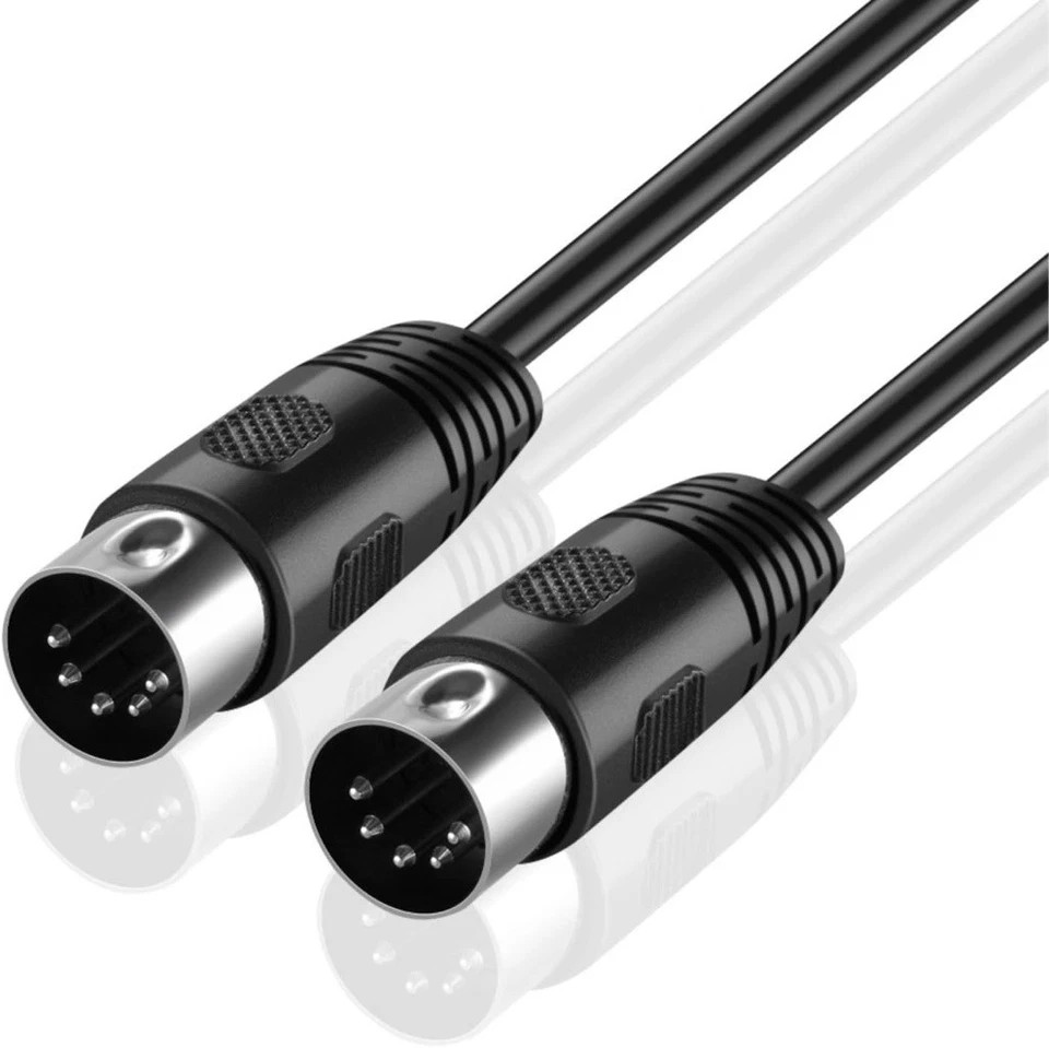Cable/cable de conexión MIDI macho ~ M de 25 pies de largo 5 pines DIN audio digital, sintetizador Foto 2 de 3