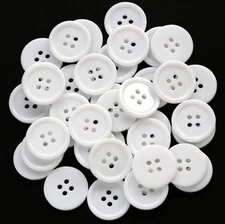 GANSSIA 1 Inch (25mm) White Buttons Flatback Resin Button for Garment Sewing ...