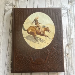 Collectible Western Americana Embossed Book Cover Cowboy on Bucking Horse