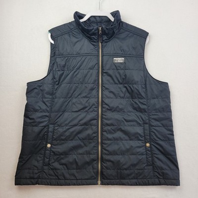 LL Bean Vest Womens 2X Plus Black Mountain Classic Puffer Quilted Zip Insulated