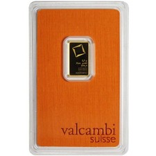 2.5 Gram Valcambi .9999 Fine Gold Bar in Assay