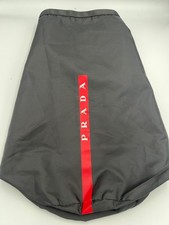 Authentic Prada Dust Bag Black Nylon Drawstring Storage Pouch Large Logo 15x17