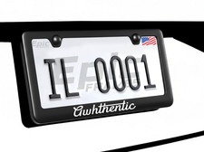 Awhthentic Logo License Plate Frame Holder Premium Black Metal Jdm