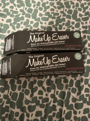2 MakeUp Eraser Cloth The Original Erase Makeup W/Just Water Size 9.5''x 6'' Black