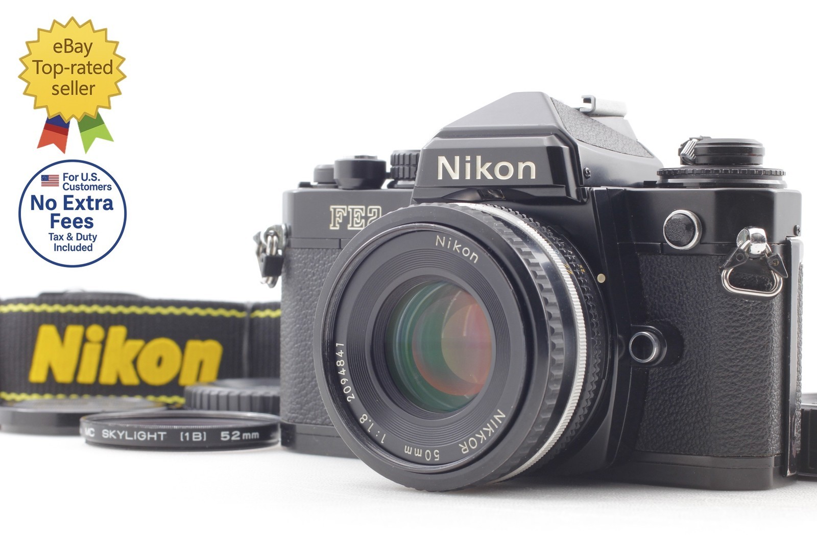 Honeycomb [N MINT] Nikon FE2 Black 35mm SLR Film Camera Ais Ai-s 50mm f1.8 JAPAN