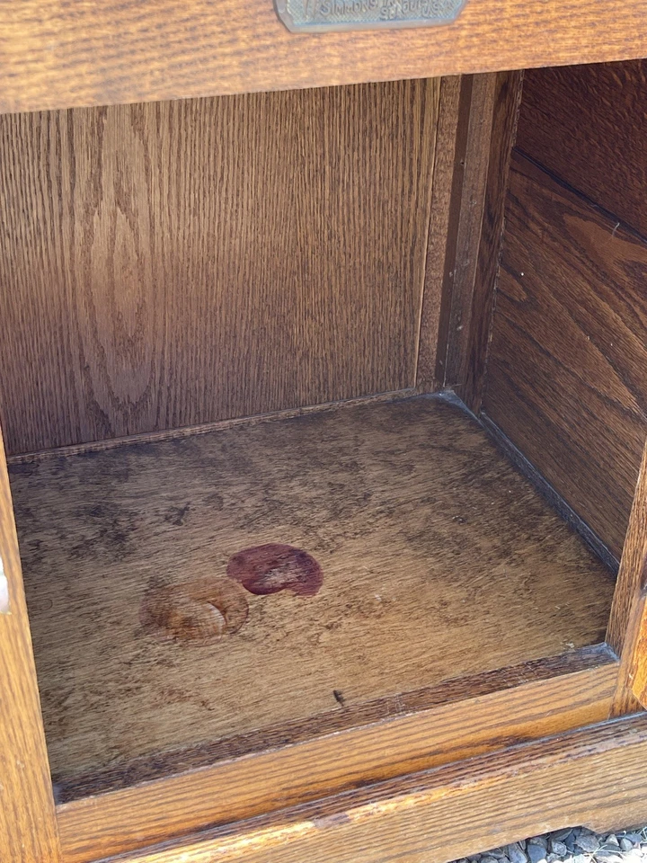 Mesita de noche de madera de roble revestido blanco armario mesa auxiliar vintage  Foto 4 de 4